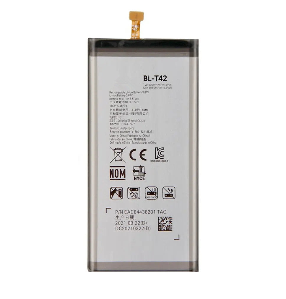 Batterie de remplacement pour LG V50 ThinQ / V50S ThinQ / G8X ThinQ, BL-T42 Batterie de remplacement pour LG V50 ThinQ / V50S ThinQ / G8X ThinQ, BL-T42